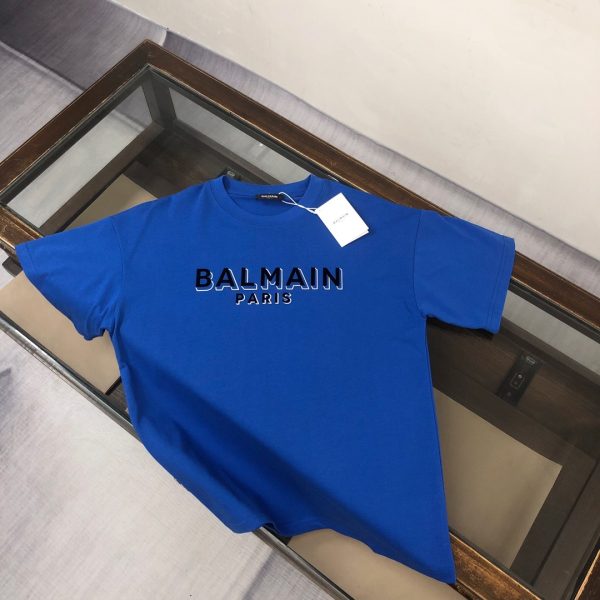designer,replica,clothing,fake,1:1,lv,luxury,high quality BALMAIN boutique style crew neck short-sleeved T-shirt (BEJXKU)