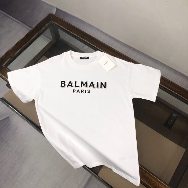 designer,replica,clothing,fake,1:1,lv,luxury,high quality BALMAIN CLGVLE crew neck short-sleeved shirt (same style as those in BALMAIN boutiques)