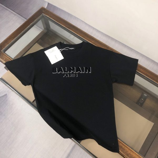 designer,replica,clothing,fake,1:1,lv,luxury,high quality BALMAIN boutique style crew neck short-sleeved T-shirt (YVID41)
