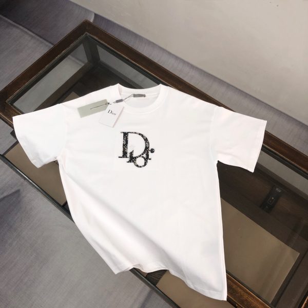 designer,replica,clothing,fake,1:1,lv,luxury,high quality DIOR boutique style crew neck embroidered short-sleeved T-shirt (03WUSD)