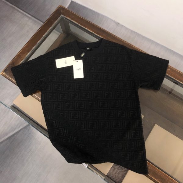 designer,replica,clothing,fake,1:1,lv,luxury,high quality FENDI boutique style terry cloth crew neck short-sleeved T-shirt (34L764)