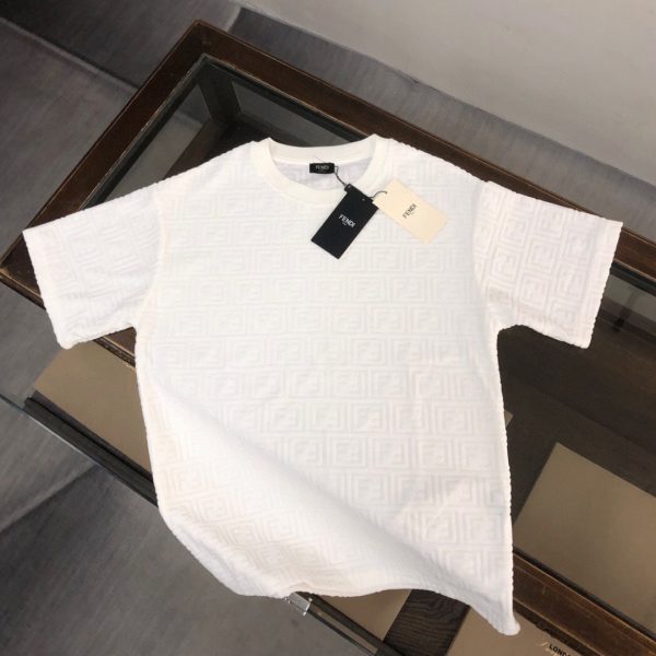 designer,replica,clothing,fake,1:1,lv,luxury,high quality FENDI boutique style terry cloth crew neck short-sleeved shirt (BJCVN7)