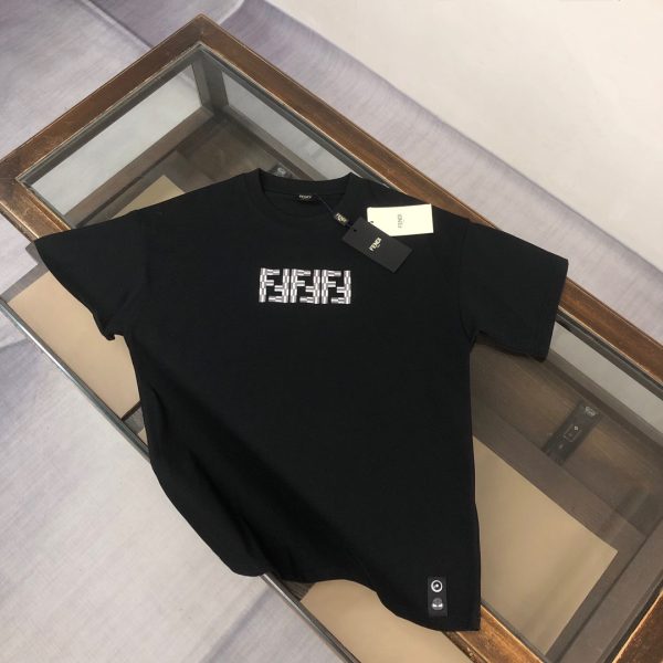 designer,replica,clothing,fake,1:1,lv,luxury,high quality FENDI boutique style crew neck short-sleeved T-shirt (6EX19R)