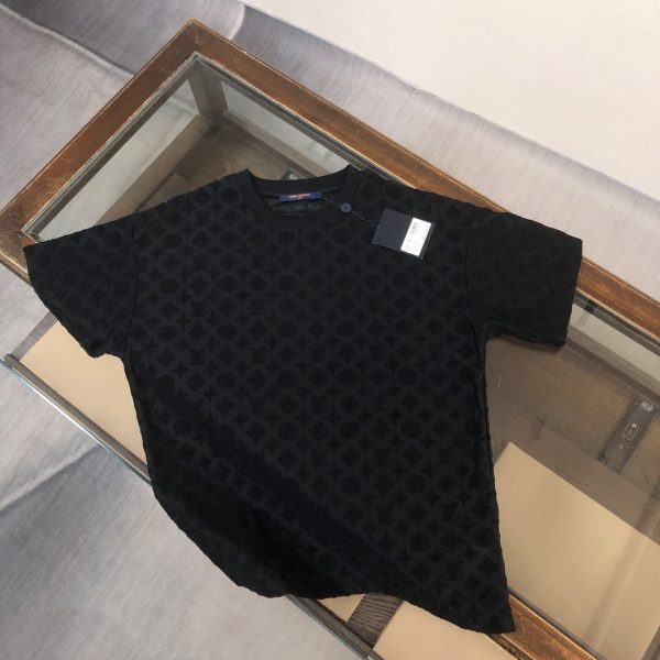 designer,replica,clothing,fake,1:1,lv,luxury,high quality Louis Vuitton boutique style terry fleece crew neck short-sleeved T-shirt (4TGGDT)