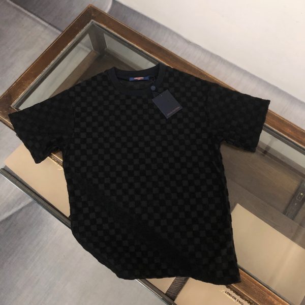 designer,replica,clothing,fake,1:1,lv,luxury,high quality Louis Vuitton boutique style terry fleece crew neck short-sleeved shirt (68MWLH)