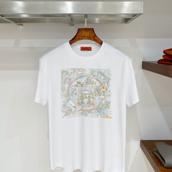 designer,replica,clothing,fake,1:1,lv,luxury,high quality Hermès H40 Summer New Mercerized Cotton Short-Sleeve T-Shirt (GYOKTW)