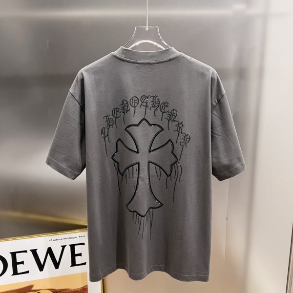 designer,replica,clothing,fake,1:1,lv,luxury,high quality Chrome Hearts Spring/Summer New Arrival: Distressed Washed Short-Sleeve Crew Neck T-Shirt (S7Y8RL)