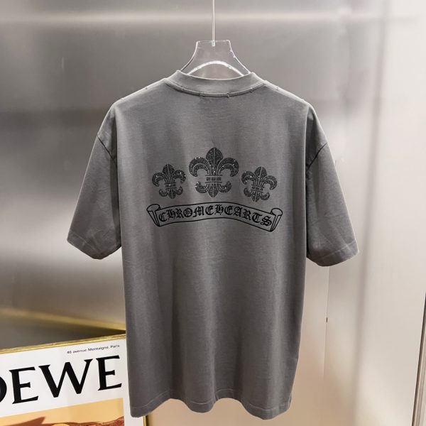 designer,replica,clothing,fake,1:1,lv,luxury,high quality Chrome Hearts Spring/Summer New Arrival: Distressed Washed Short-Sleeve Crew Neck T-Shirt (T82O7T)