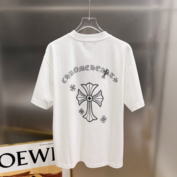 designer,replica,clothing,fake,1:1,lv,luxury,high quality Chrome Hearts Spring/Summer New Arrival: Distressed Washed Short-Sleeve Crew Neck T-Shirt (XSJTMG)