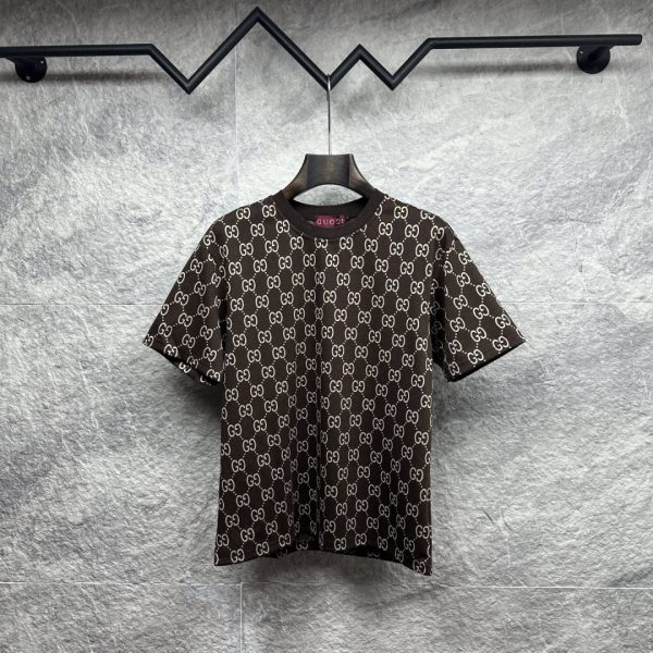 designer,replica,clothing,fake,1:1,lv,luxury,high quality Gucci’s new double G logo all-over print short-sleeved shirt for couples (01A047)