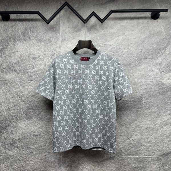 designer,replica,clothing,fake,1:1,lv,luxury,high quality Gucci’s new double G logo all-over print short-sleeved shirt for couples (334V8B)