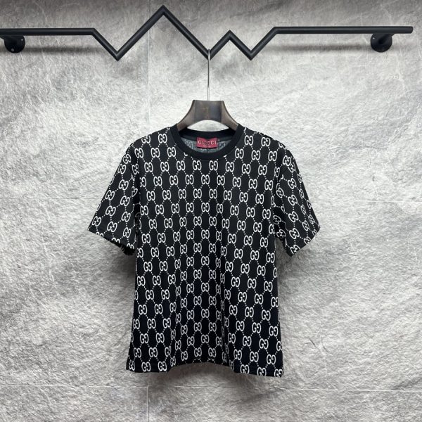 designer,replica,clothing,fake,1:1,lv,luxury,high quality Gucci’s new double G logo all-over print short-sleeved shirt for couples (EI94N7)