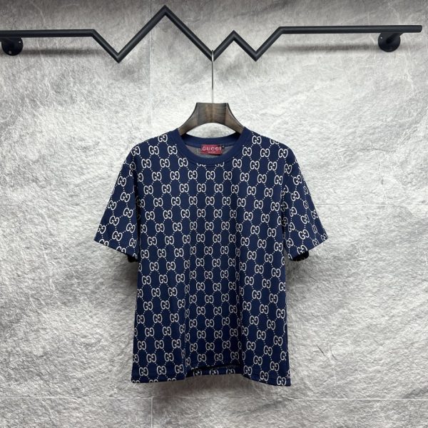 designer,replica,clothing,fake,1:1,lv,luxury,high quality Gucci’s new double-G logo all-over print short-sleeved shirt for couples (SGFY3F)