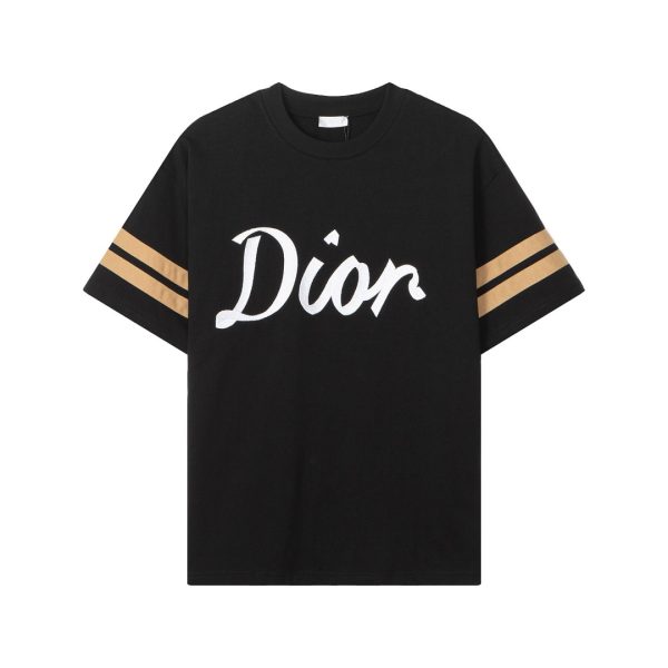 designer,replica,clothing,fake,1:1,lv,luxury,high quality High-quality Dior embroidered logo crew neck short-sleeved shirt (7HDUTL)
