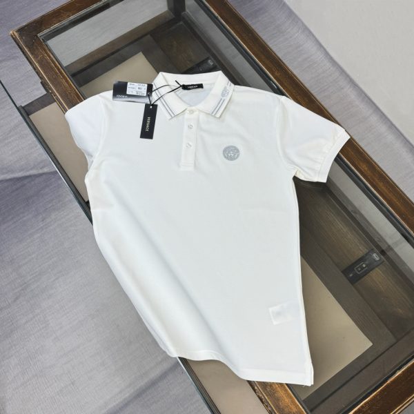 designer,replica,clothing,fake,1:1,lv,luxury,high quality VERSACE’s latest business casual short-sleeved collared polo shirt, unisex (4ZGQMW)