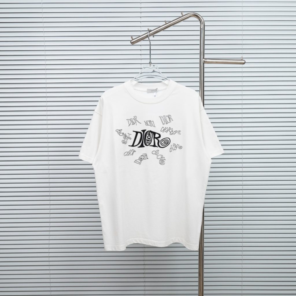 designer,replica,clothing,fake,1:1,lv,luxury,high quality DIOR Irregular Embroidered Ripped Short-Sleeve T-Shirt, Color (1UJWUI)