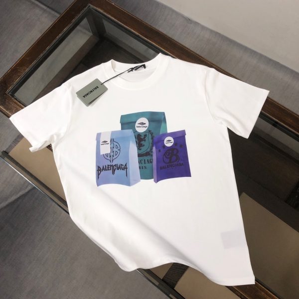 designer,replica,clothing,fake,1:1,lv,luxury,high quality BALENCIAGA Summer New Crew Neck Short-Sleeve T-Shirt (EQR8GX)