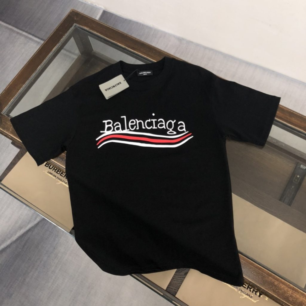 designer,replica,clothing,fake,1:1,lv,luxury,high quality BALENCIAGA Summer New Crew Neck Short-Sleeve T-Shirt (OB1GK1)