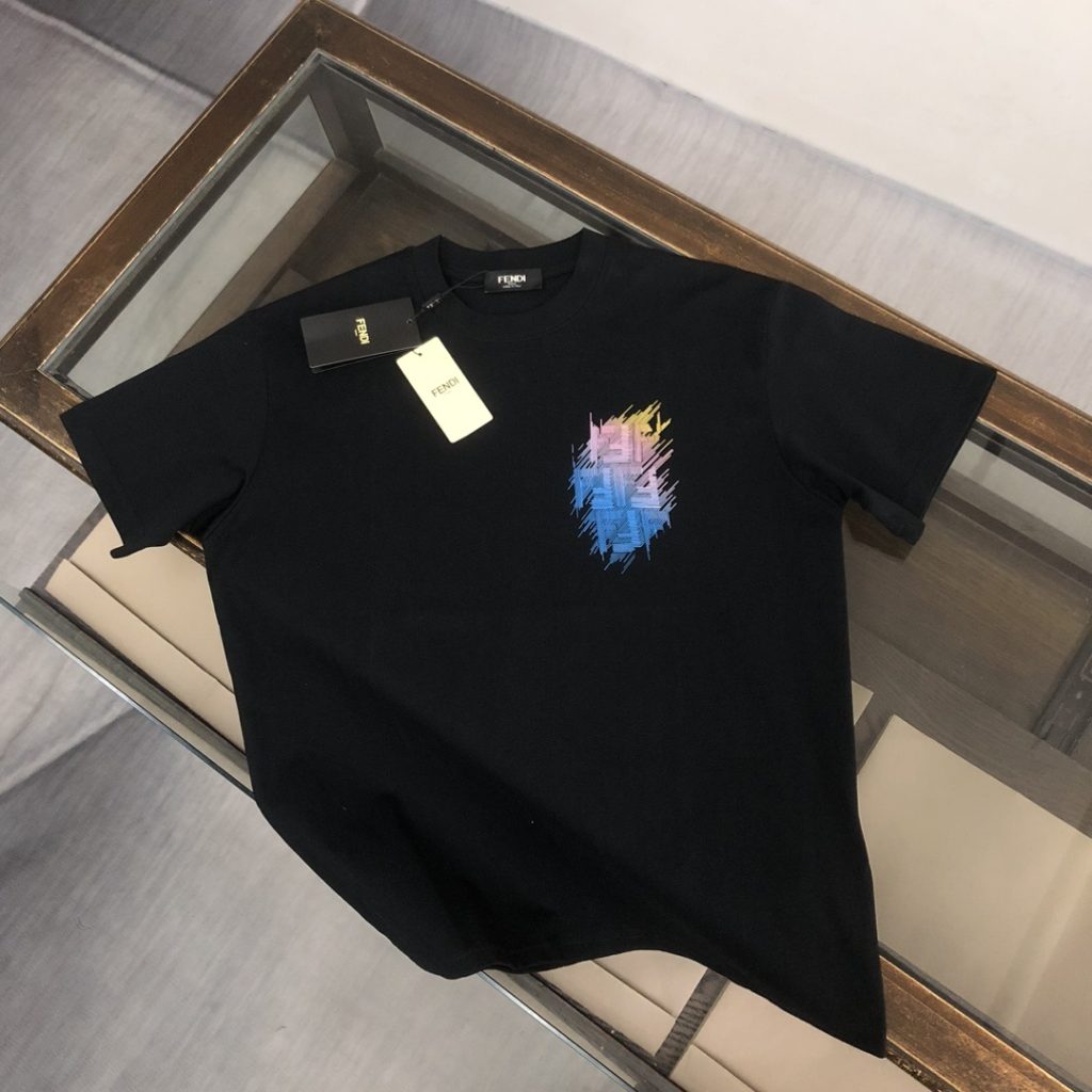 designer,replica,clothing,fake,1:1,lv,luxury,high quality FENDI Summer New Crew Neck Short-Sleeve T-Shirt (9DQVLS)