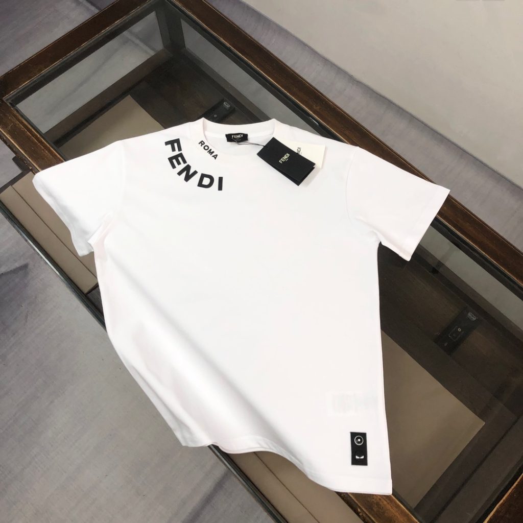 designer,replica,clothing,fake,1:1,lv,luxury,high quality FENDI Spring/Summer New Arrivals: Pure Cotton Short-Sleeve T-Shirt (5UXX9C)