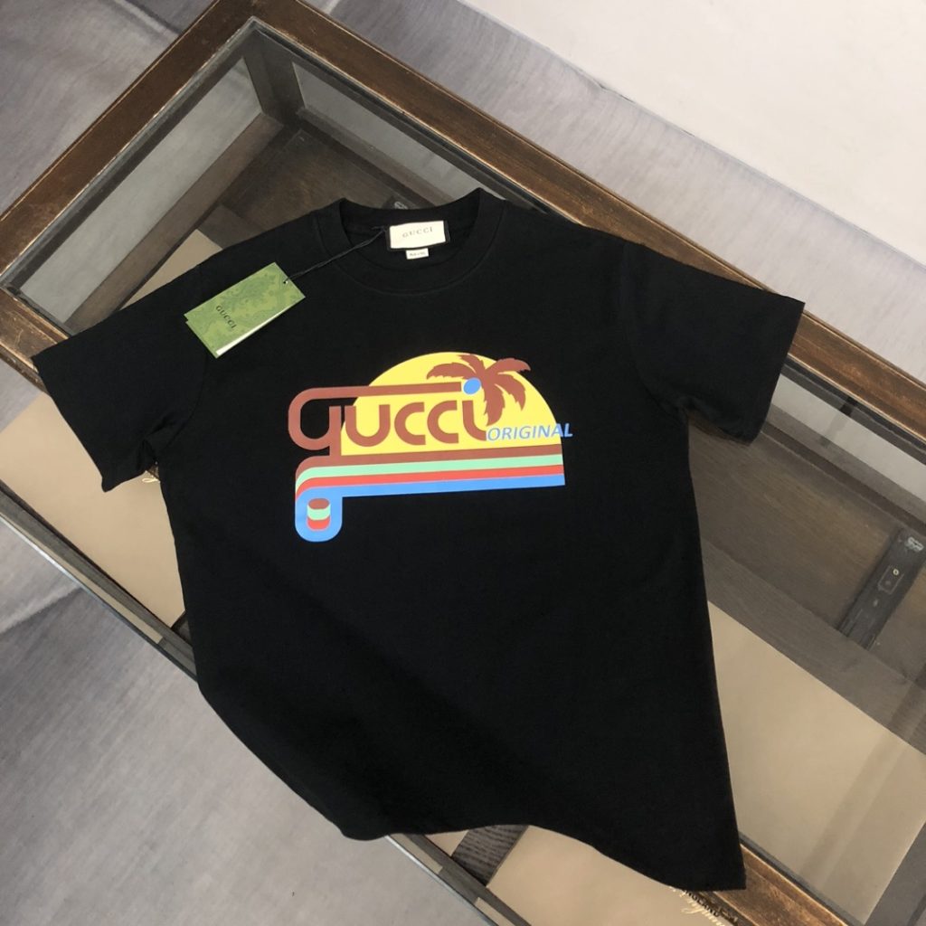 designer,replica,clothing,fake,1:1,lv,luxury,high quality GUCCI Summer New Crew Neck Short-Sleeve T-Shirt (GUQ9XM)