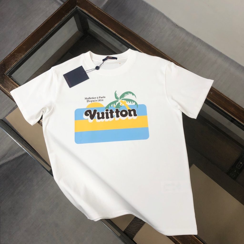 designer,replica,clothing,fake,1:1,lv,luxury,high quality LV Summer New Crew Neck Short-Sleeve T-Shirt (V612IN)