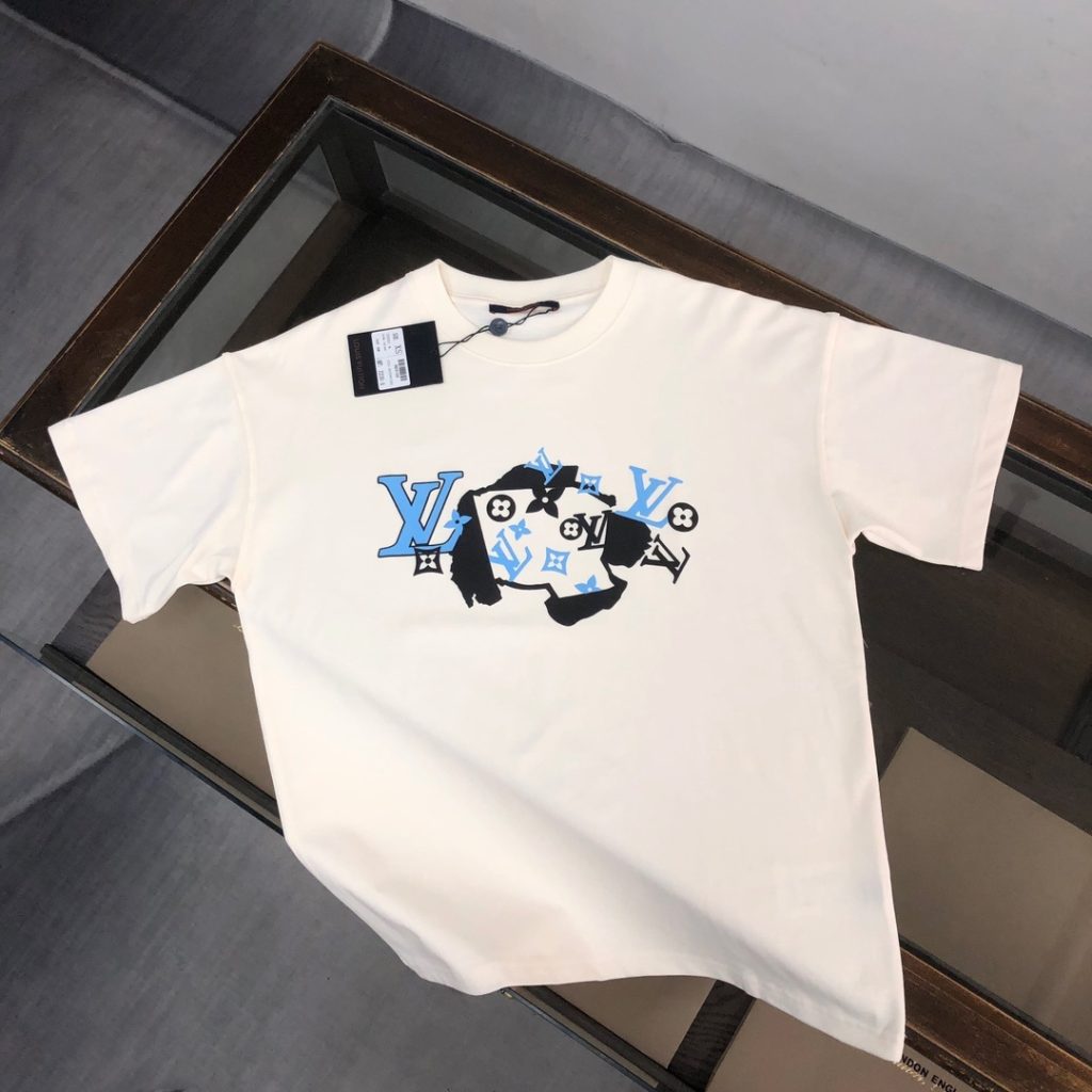 designer,replica,clothing,fake,1:1,lv,luxury,high quality LV Summer New Crew Neck Short-Sleeve T-Shirt (H8T45H)