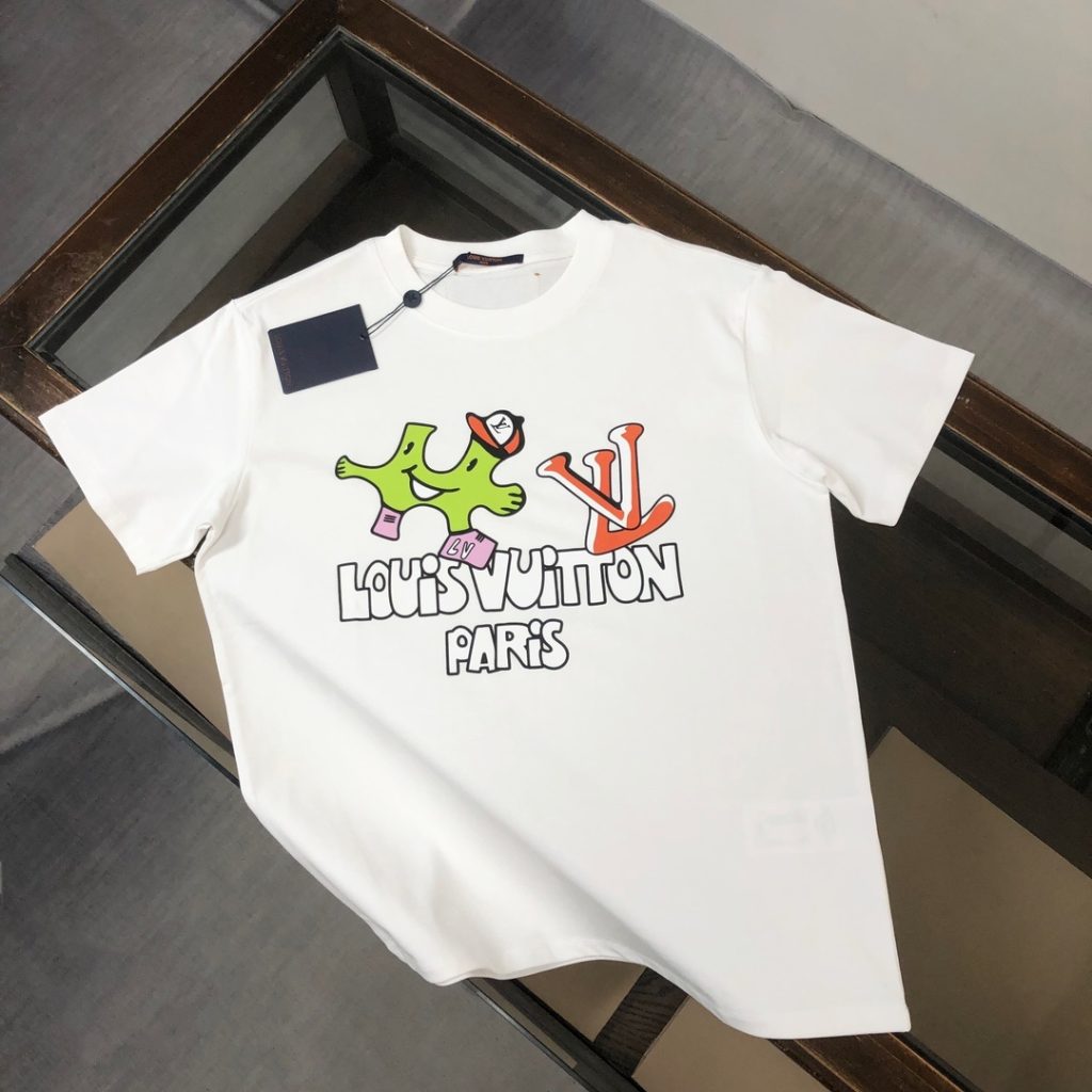 designer,replica,clothing,fake,1:1,lv,luxury,high quality Louis Vuitton Summer New Crew Neck Short-Sleeve T-Shirt (H394C0)