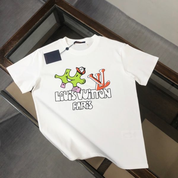 designer,replica,clothing,fake,1:1,lv,luxury,high quality Louis Vuitton Summer New Crew Neck Short-Sleeve T-Shirt (H394C0)