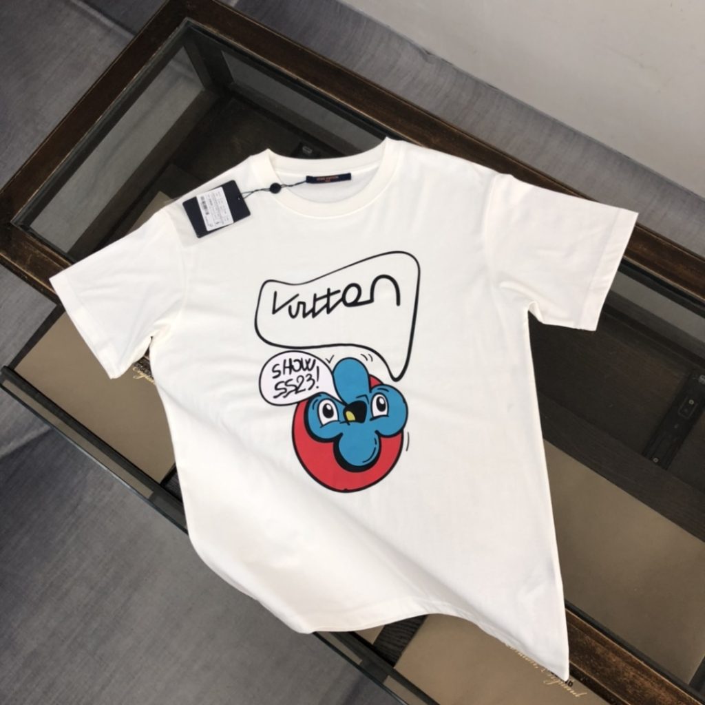 designer,replica,clothing,fake,1:1,lv,luxury,high quality Louis Vuitton Summer New Crew Neck Short-Sleeve T-Shirt (LGSYS3)
