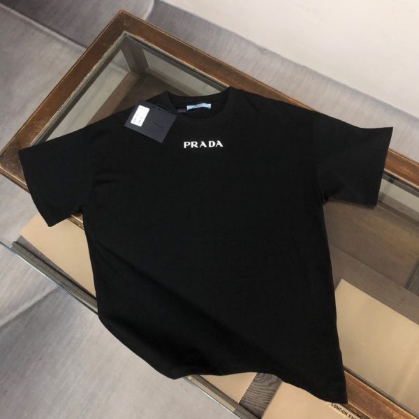 designer,replica,clothing,fake,1:1,lv,luxury,high quality PRADA Summer New Crew Neck Short-Sleeve T-Shirt (5GS9LU)