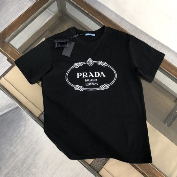 designer,replica,clothing,fake,1:1,lv,luxury,high quality PRADA Summer New Crew Neck Short-Sleeve T-Shirt (9SQFQX)