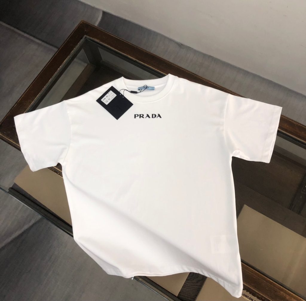 designer,replica,clothing,fake,1:1,lv,luxury,high quality PRADA Summer New Crew Neck Short-Sleeve T-Shirt (JWQ699)