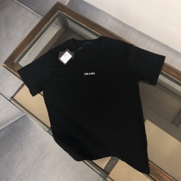 designer,replica,clothing,fake,1:1,lv,luxury,high quality PRADA Summer New Crew Neck Short-Sleeve T-Shirt (T3QE16)