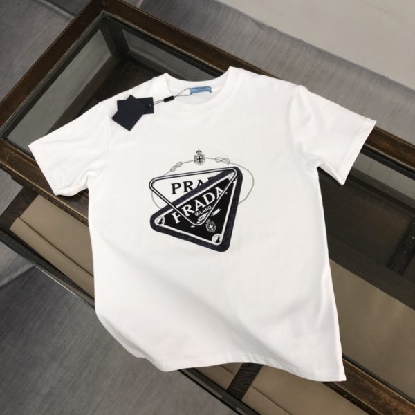 designer,replica,clothing,fake,1:1,lv,luxury,high quality PRADA Summer New Crew Neck Short-Sleeve T-Shirt (G18ZFK)