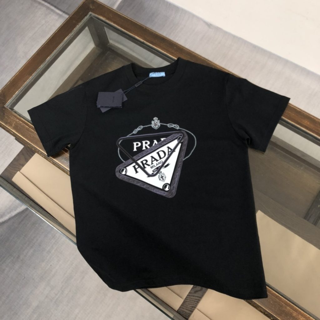 designer,replica,clothing,fake,1:1,lv,luxury,high quality PRADA Summer New Crew Neck Short-Sleeve T-Shirt (MHX20C)