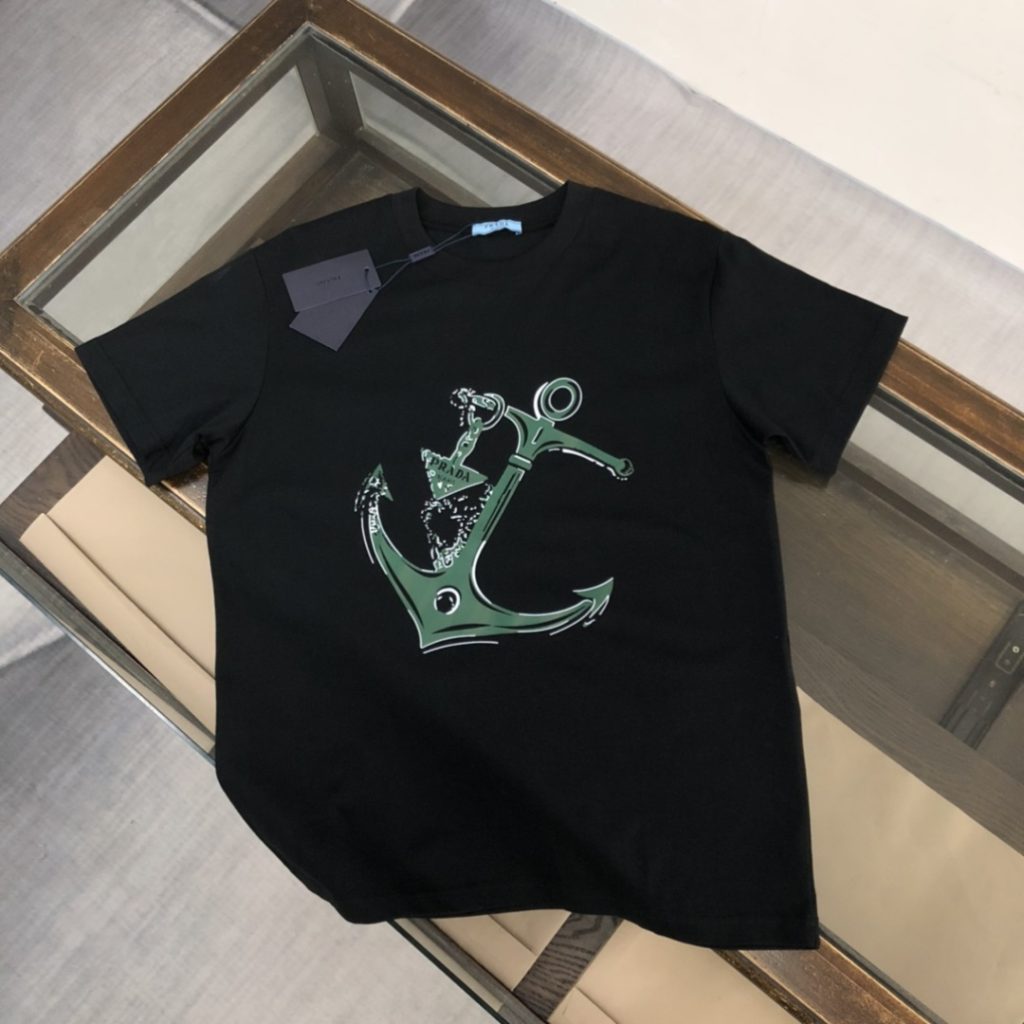 designer,replica,clothing,fake,1:1,lv,luxury,high quality PRADA Summer New Crew Neck Short-Sleeve T-Shirt (N6SXZ1)