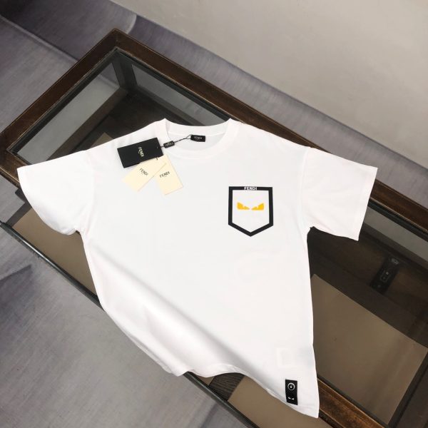 designer,replica,clothing,fake,1:1,lv,luxury,high quality FENDI boutique style crew neck embroidered short-sleeved T-shirt (2JLJ1A)