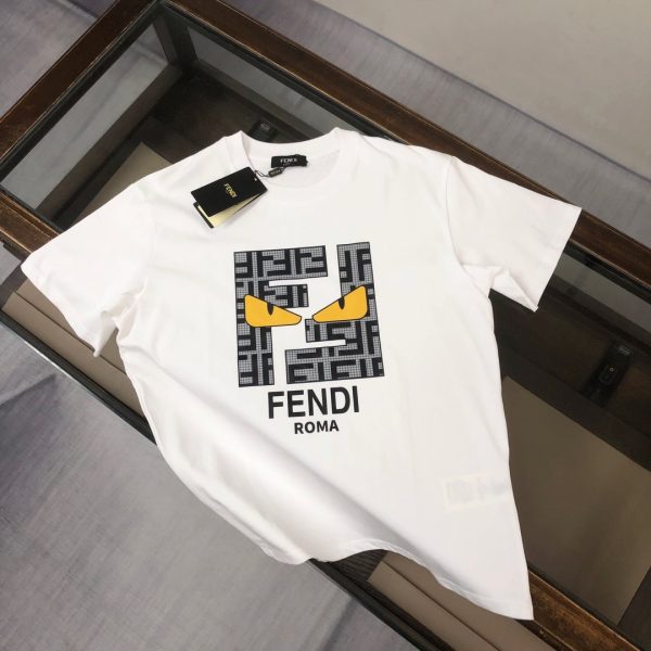 designer,replica,clothing,fake,1:1,lv,luxury,high quality FENDI Summer New Crew Neck Short-Sleeve T-Shirt (1T9HOF)