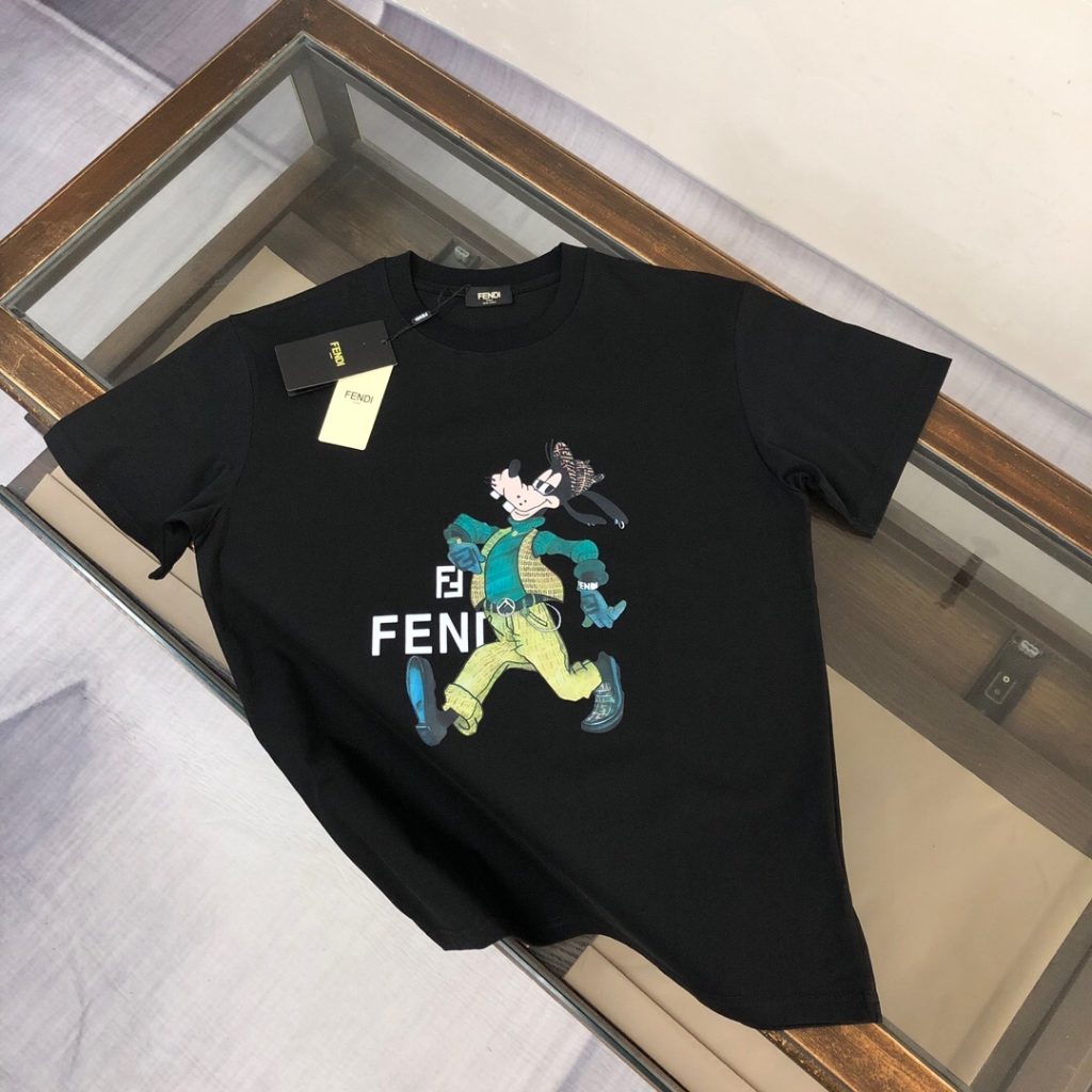 designer,replica,clothing,fake,1:1,lv,luxury,high quality FENDI Summer New Crew Neck Short-Sleeve T-Shirt (CLFT3B)