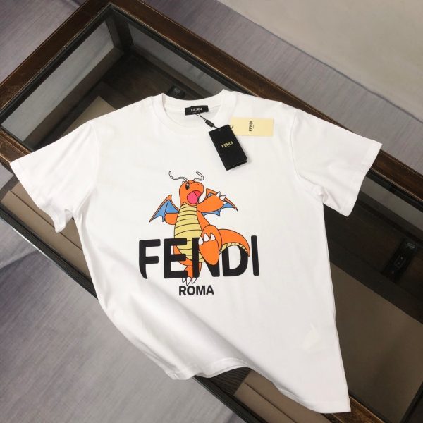 designer,replica,clothing,fake,1:1,lv,luxury,high quality FENDI Summer New Crew Neck Short-Sleeve T-Shirt (QRNGBL)