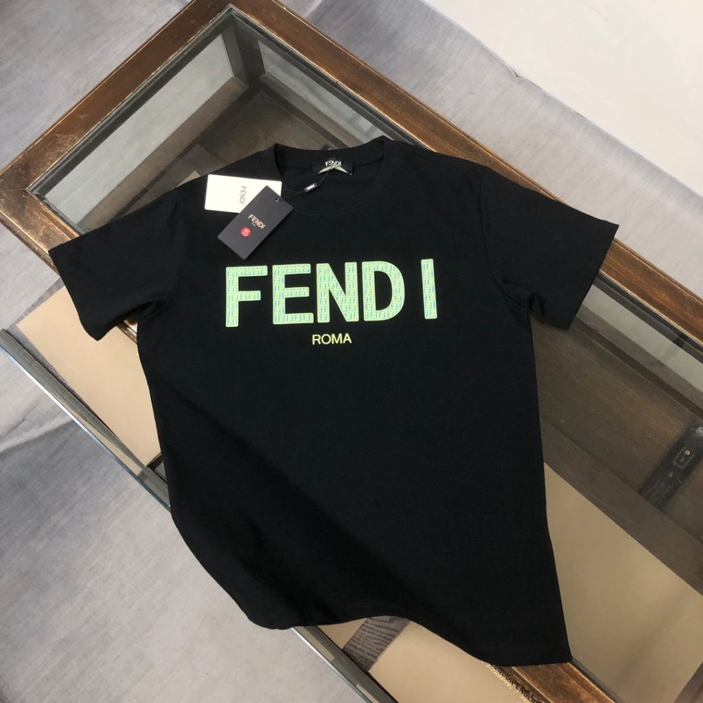 designer,replica,clothing,fake,1:1,lv,luxury,high quality FENDI Summer New Crew Neck Short-Sleeve T-Shirt (QUBX7O)