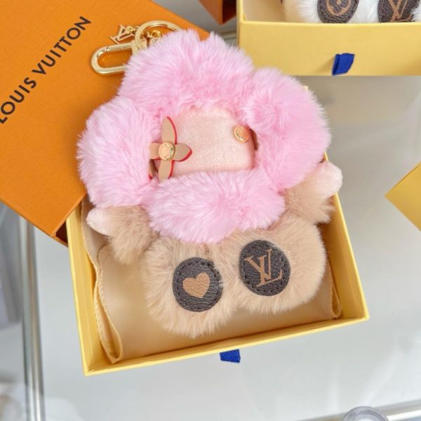 designer,replica,clothing,fake,1:1,lv,luxury,high quality New Vivienne Small Sunflower Pink Plush Doll Keychain Charm (58AVHS)