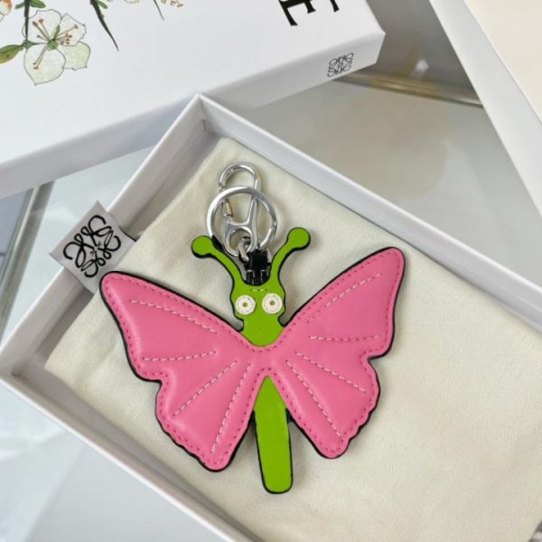 designer,replica,clothing,fake,1:1,lv,luxury,high quality New Loewe Leather Keychain Car Keychain ButterflCharm Series Butterfly Pendant (A9F58X)