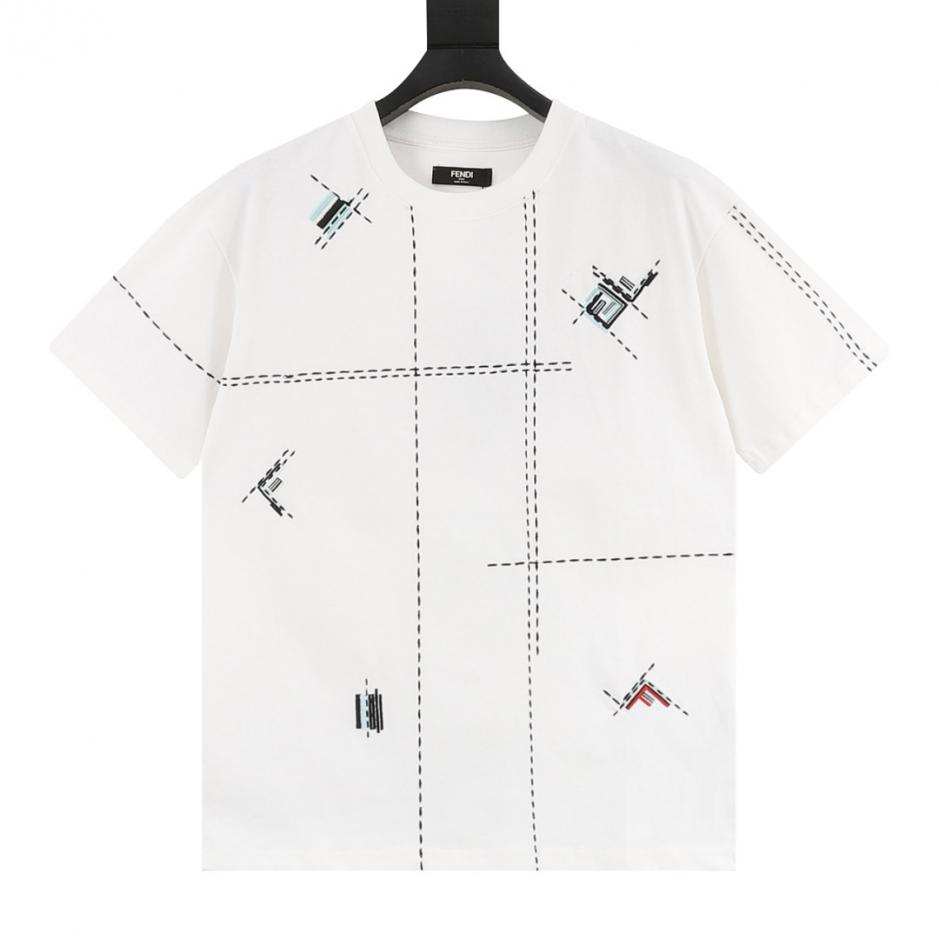 designer,replica,clothing,fake,1:1,lv,luxury,high quality Fendi FF letter dotted embroidered short-sleeved T-shirt (RK2UQ) designer,replica,clothing,fake,1:1,lv,luxury,high quality Fendi FF letter dotted embroidered short-sleeved T-shirt (RK2UQ)
