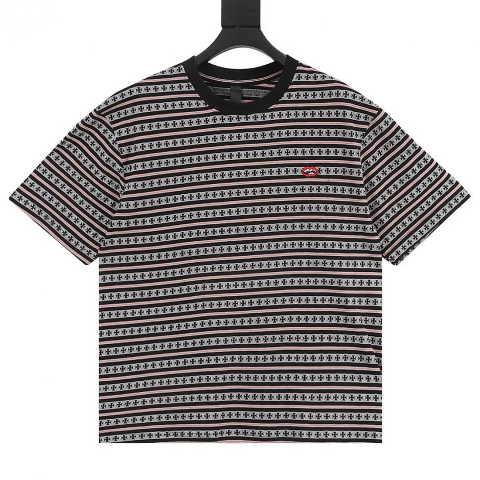 designer,replica,clothing,fake,1:1,lv,luxury,high quality Chrome Hearts Cross Striped Short-Sleeve T-Shirt (WSA43) designer,replica,clothing,fake,1:1,lv,luxury,high quality Chrome Hearts Cross Striped Short-Sleeve T-Shirt (WSA43)