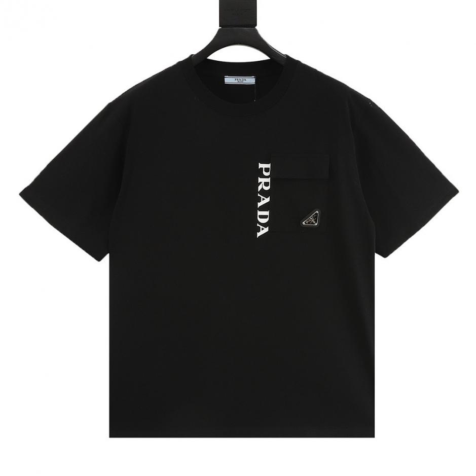 designer,replica,clothing,fake,1:1,lv,luxury,high quality Prada letter print pocket triangle logo short-sleeved T-shirt (6L6LM) designer,replica,clothing,fake,1:1,lv,luxury,high quality Prada letter print pocket triangle logo short-sleeved T-shirt (6L6LM)