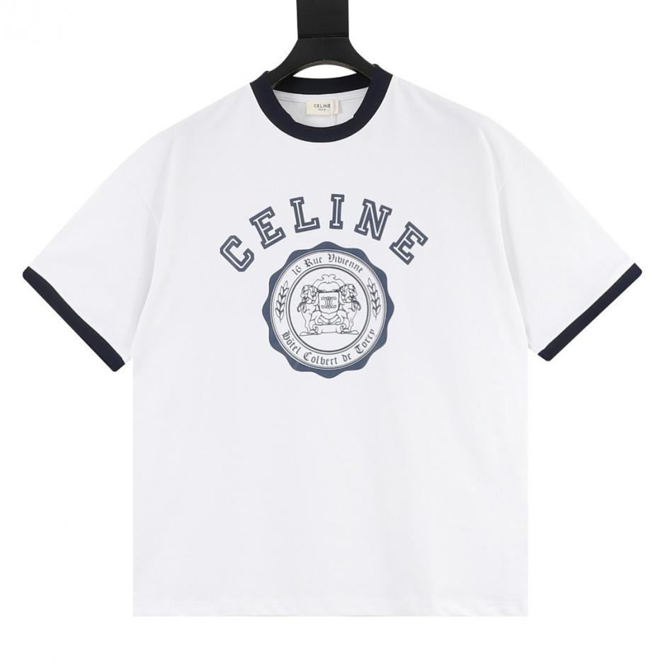 designer,replica,clothing,fake,1:1,lv,luxury,high quality Celine color-blocked ribbed logo print short-sleeved T-shirt (T23YT) designer,replica,clothing,fake,1:1,lv,luxury,high quality Celine color-blocked ribbed logo print short-sleeved T-shirt (T23YT)