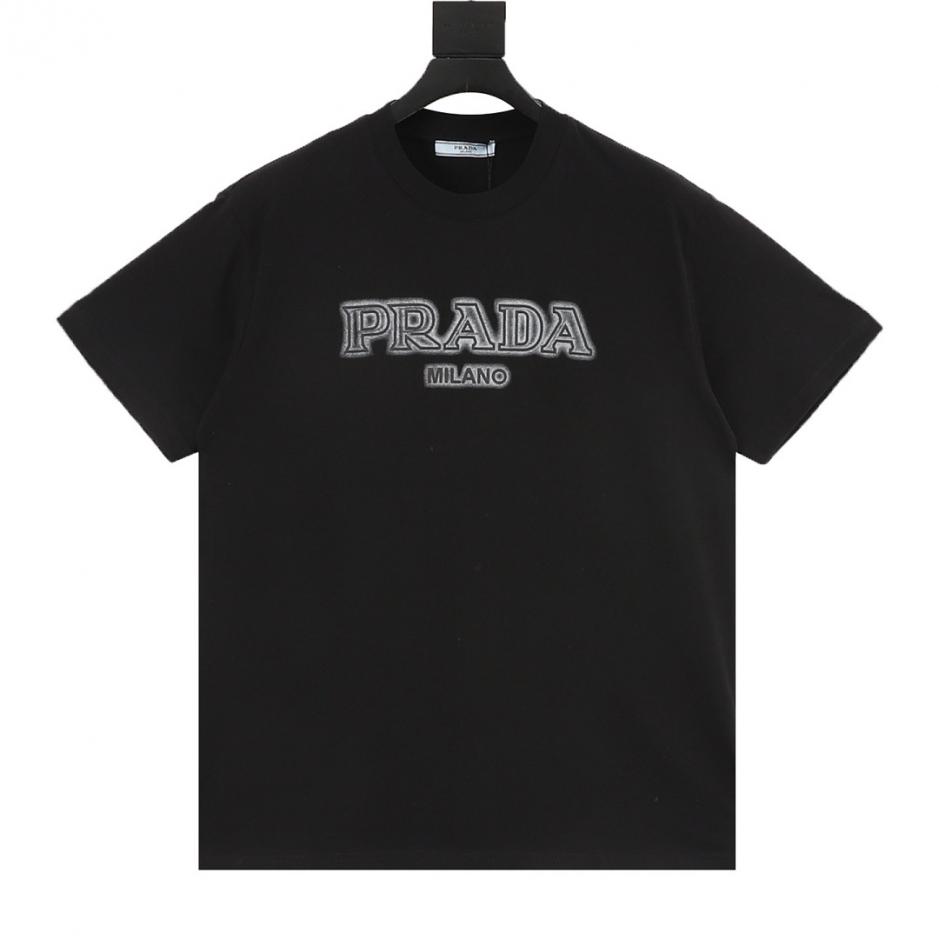designer,replica,clothing,fake,1:1,lv,luxury,high quality Prada 3D Foamed Gray Mist Letter T-Shirt (HWKCT) designer,replica,clothing,fake,1:1,lv,luxury,high quality Prada 3D Foamed Gray Mist Letter T-Shirt (HWKCT)