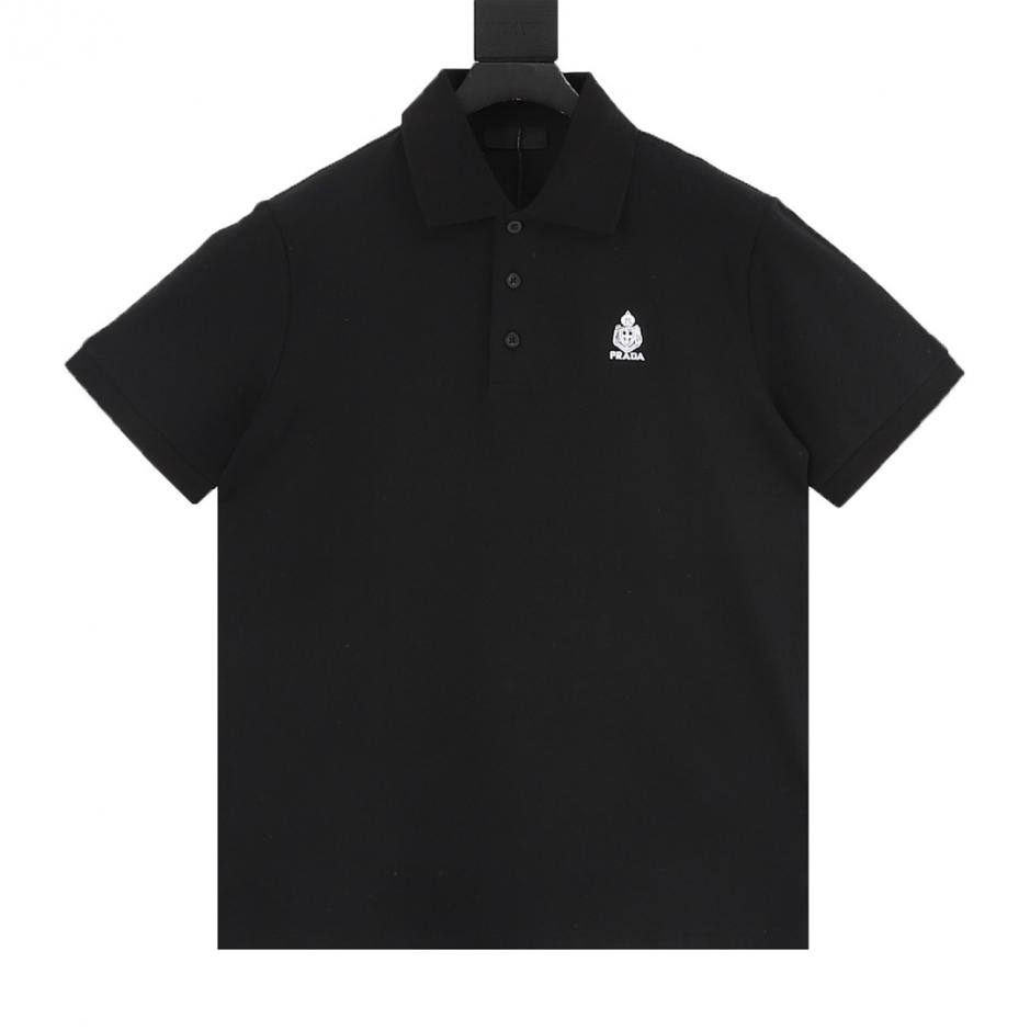 designer,replica,clothing,fake,1:1,lv,luxury,high quality Prada shield-shaped logo short-sleeved polo shirt (68AAI) designer,replica,clothing,fake,1:1,lv,luxury,high quality Prada shield-shaped logo short-sleeved polo shirt (68AAI)